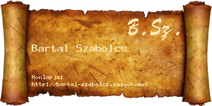 Bartal Szabolcs névjegykártya